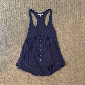 AMERICAN EAGLE Long Racerback Tank Top with Empire Waist and Buttons